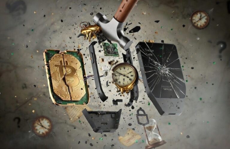 hardware wallet and seed phrase card on desk representing crypto inheritance ga